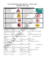Đề cương ôn tập Giữa kì 1 Tiếng Anh 7 năm 2025–2026 trường THCS Lê Anh Xuân (TP Hồ Chí Minh)